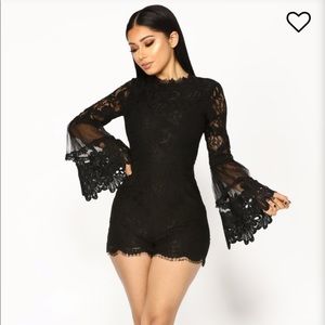 Fashion Nova black lace romper